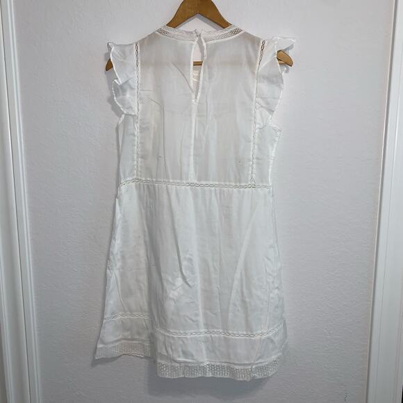 Anthropologie Sunday Best White Flutter Sleeve Shift Mini Dress - Picture 6 of 9